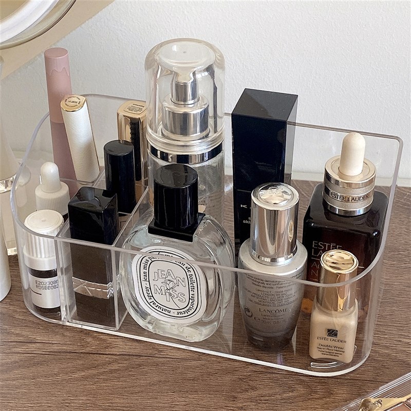 速发亚克力镜柜化妆品收化盒桌面护肤品口刷置物架透明纳妆红整理