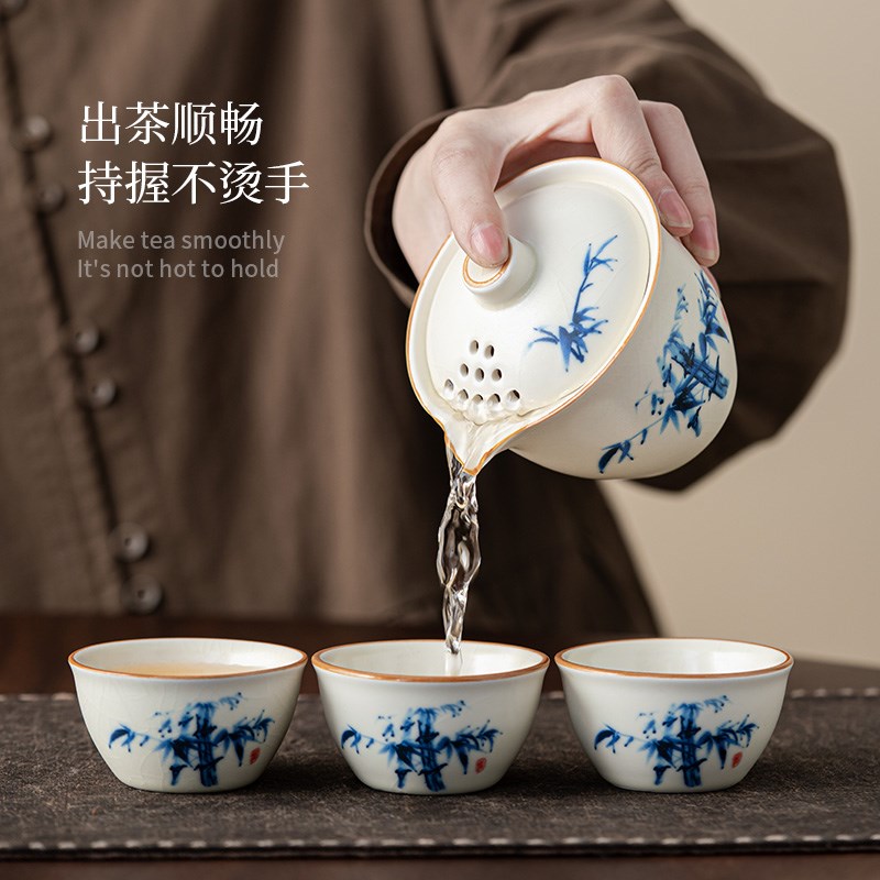 速发旅行茶具小套装功夫茶具快客杯整套家用办公盖碗快客杯泡茶便