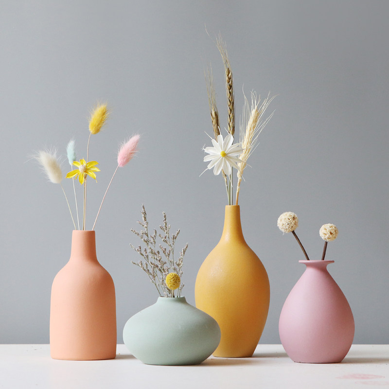 速发小花瓶插花摆饰陶瓷风家居客日餐桌面装件品厅式简约花器
