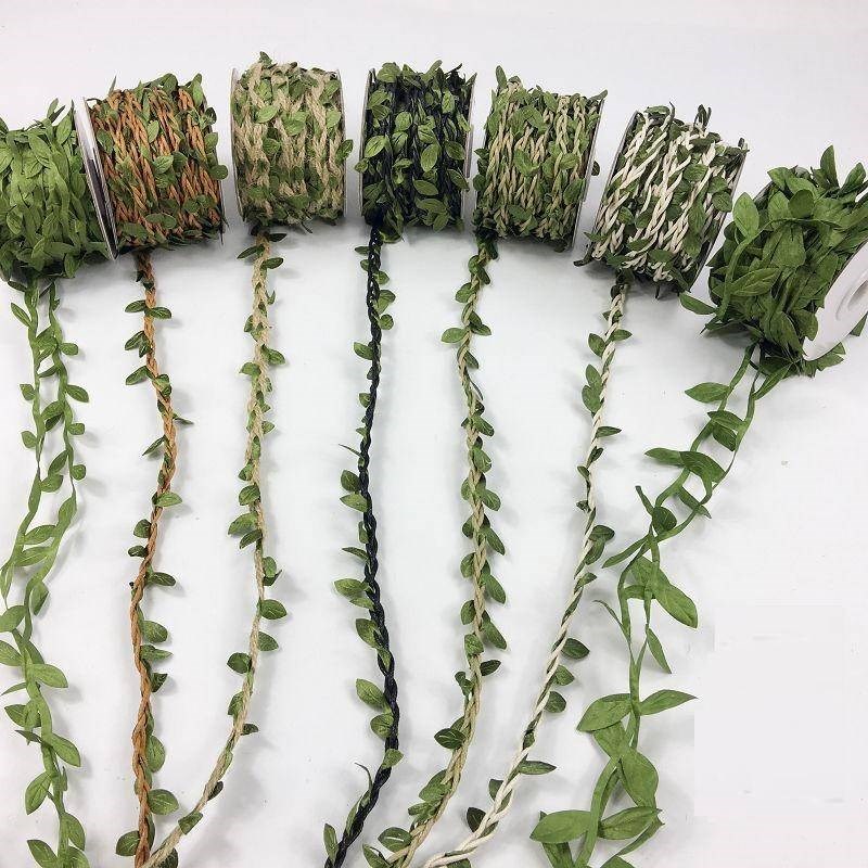 速发带叶子的楼梯扶手装饰麻绳浸蜡包水管道遮挡装饰电线缠管花瓶