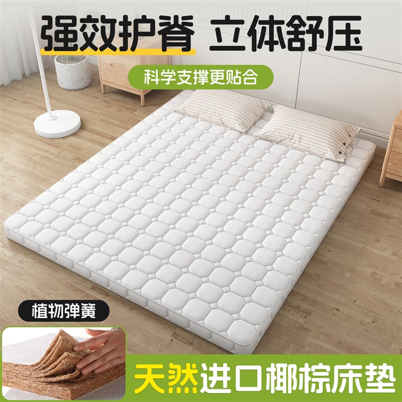 速发椰棕乳胶床垫偏硬护腰护脊打地铺专用厚垫可直接铺在地上