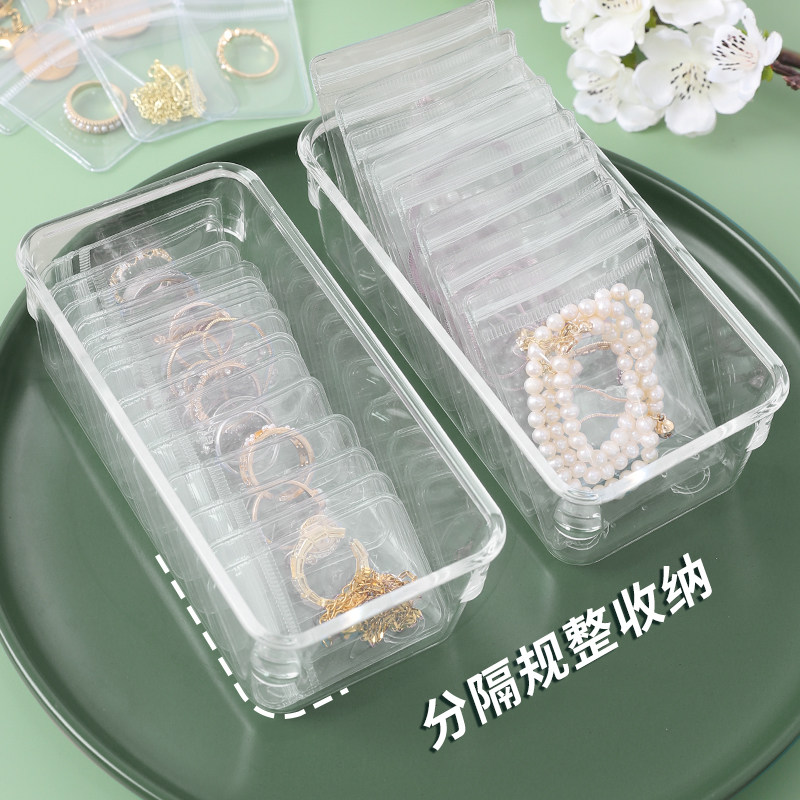 速发防氧化首链盒耳环耳钉项饰手饰自便携耳饰透明收纳袋盒封神器