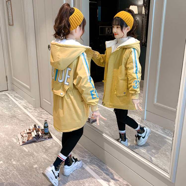 极速女童外套秋冬款2022年新款秋装儿童装洋气女孩加绒加厚派克服