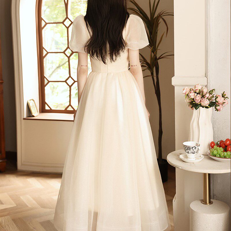 香槟色晚礼服裙女高端轻奢18岁成人礼生日派对高中毕业主持人法式