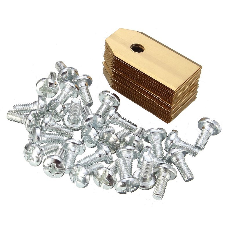 30pcs x 0.6mm Gold Titanium Replacement Lawnmower Blades wit