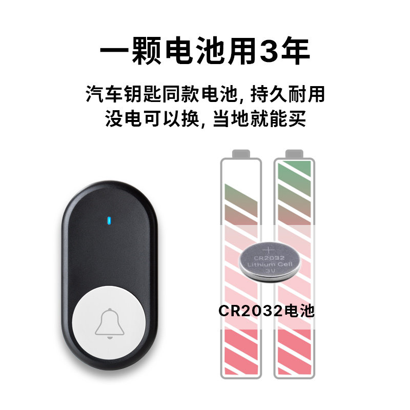 好货牧锐门铃无线家用超远距离免打孔一拖二个性创意叮咚防盗门响