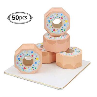 极速Free Shipping 50 Pcs Candy Box Hexagon Gift Box Donut Ba