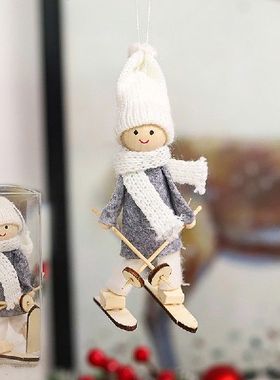 2022 New Year Gifts Cute Angel Ski Dolls Navidad Hanging