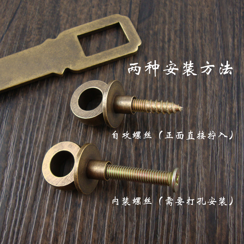 好货中式仿古锁扣纯铜复古锁链搭扣门扣门锁大门柜门门栓全铜加厚