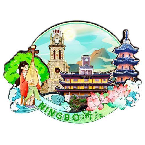 极速浙江宁波平阳瑞安磐安千岛湖灵隐寺冰箱贴磁铁城市旅游纪念品