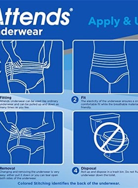 Attends Incontinence Care Underwear for Adults  Extra  XL  W