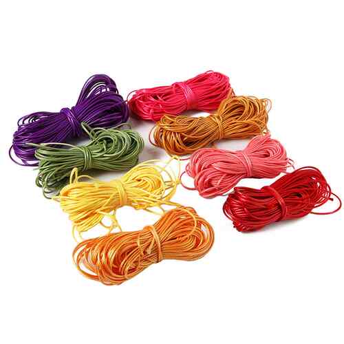 好货15m Soft Satin Nylon MultiColor Cord Solid Rope For Jewe