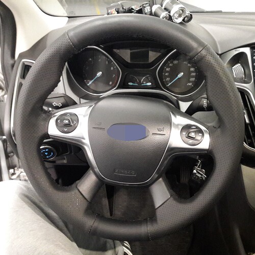 好货Black Soft Artificial Leather DIY Car Steering Wheel ver