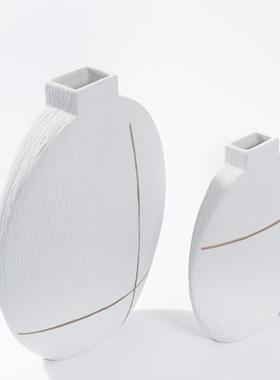 新中式现代轻奢陶瓷插花器样板间玄关客厅样品屋展示中心书房书柜