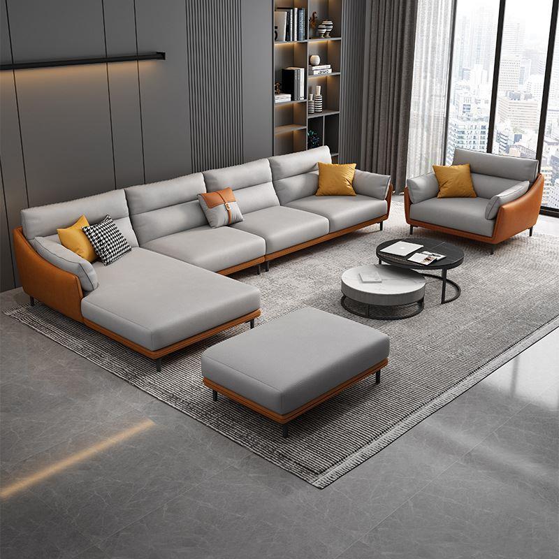 意式极简科技布沙发客厅组合简约免洗大小户型乳胶沙发贵妃三人位