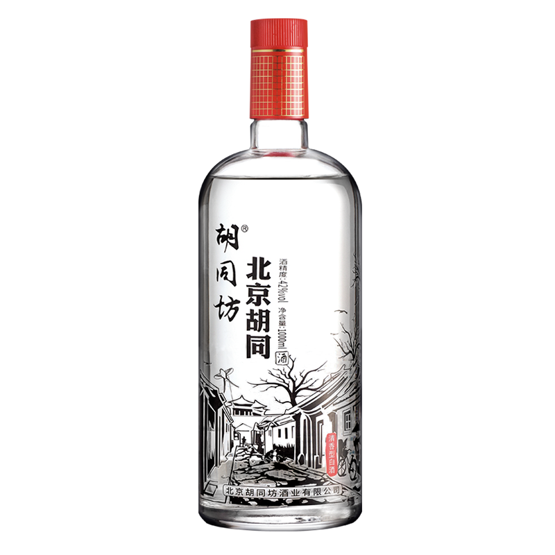 北京胡同1升纯粮固态发酵42度2斤清香型白酒单双大瓶装口粮酒品鉴