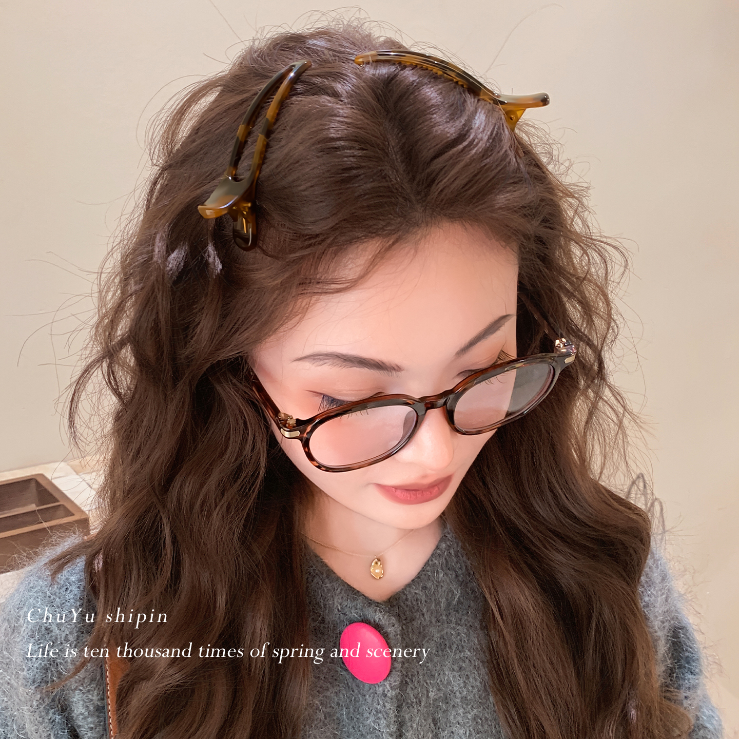 韩系实用百搭豹纹发夹大号洗脸化妆刘海碎发夹发卡侧边夹鸭嘴夹子