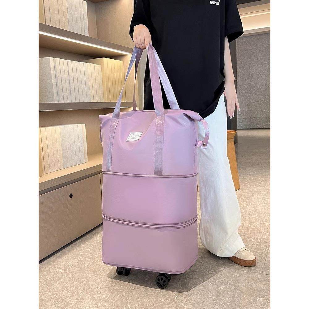 带轮子的旅行包女大容量轻便套拉杆收纳袋可折叠购物行李箱手提