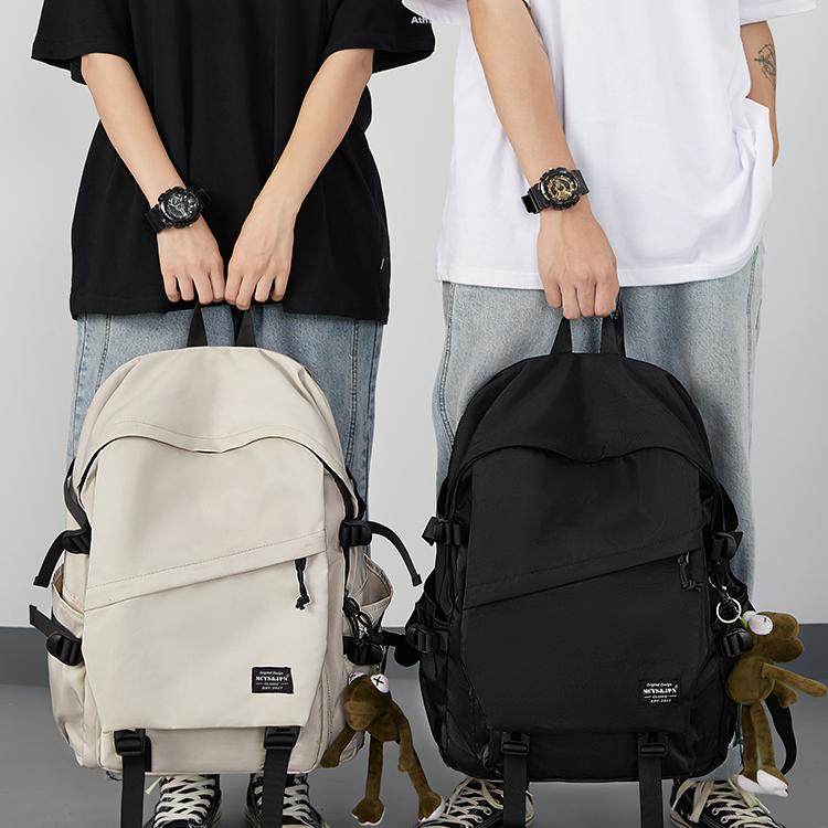 双肩包男士简约百搭大容量电脑旅行背包女初中生高中大学生书包男