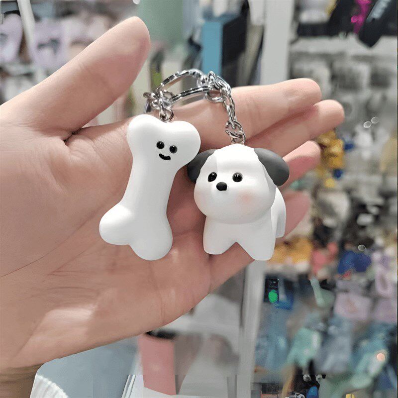 速发蜜爱线条小狗创意挂件扣骨头挂饰书包情侣闺可礼物