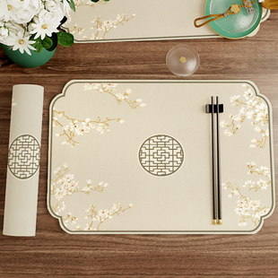 速发新中式硅胶餐垫防烫杯热桌几茶面隔垫餐桌防水防油免洗碗碟垫