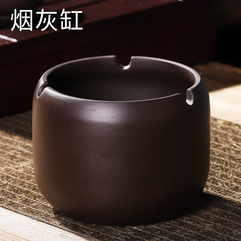 速发2022豪峰紫砂茶洗建水复古杯洗日式陶瓷禅意家用烟灰缸茶渣桶