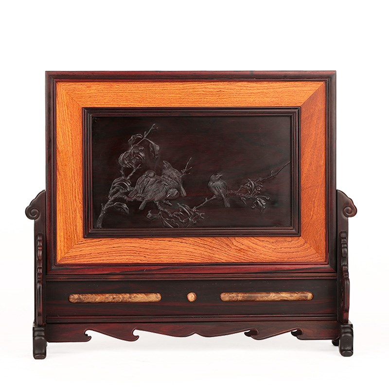 速发红木雕刻家居 意摆件式实木质仿古客厅中创屏风 创意工艺品摆