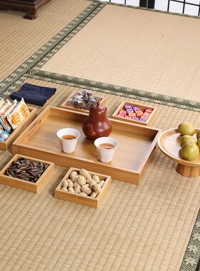 速发围炉煮茶全套工具器具托盘室点布置茶内竹制果心盘多格零售干