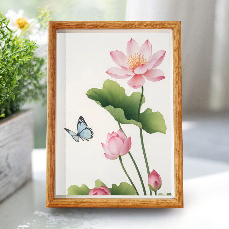 速发花开关贵相框荷花芙蓉壁画走廊过吉山水画餐厅摆字画玄富道祥