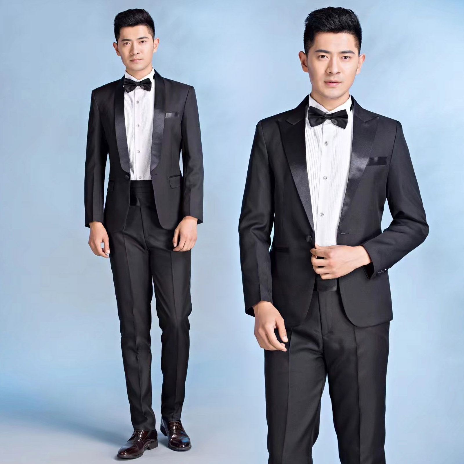 速发主持人西服庆典红歌男士大合唱演出服声乐艺考礼服套装燕尾服