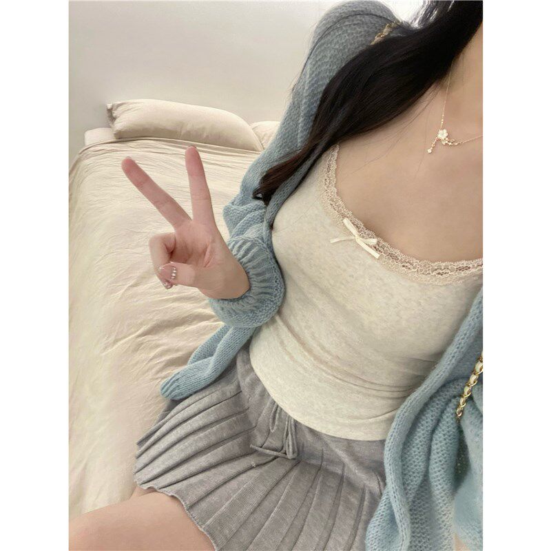 速发新品 蕾丝蝴蝶小结吊带器叠穿神/内搭打底背心舒适百搭甜美上