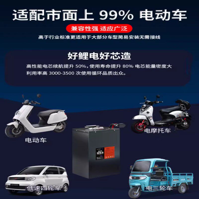 速发电动车磷酸铁锂48v60v72v伏瓶四轮车三元锂电三外卖快递专用