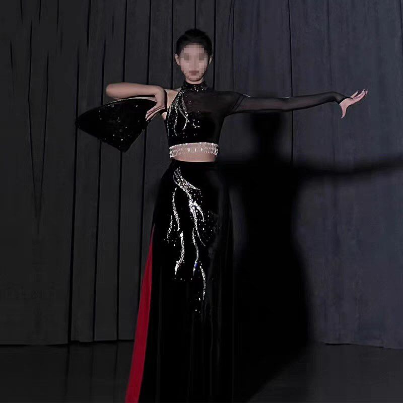 速发傣族舞蹈服装孔雀舞花腰大摆花腰傣五族艺考练功服出毒演民服