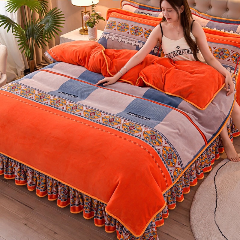 速发冬绒双面加法牛奶绒单件珊瑚厚兰绒冬天单人被罩加密加季被单
