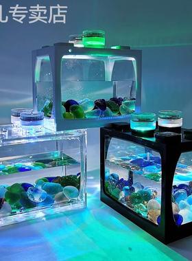 速发2024年新款鱼缸22042款鱼缸鱼缸客厅20新4新款形迷你小型缸