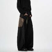 阔腿男女裤 MAX 子 蛇皮裤 弯刀蟒黑色牛仔裤 原牛