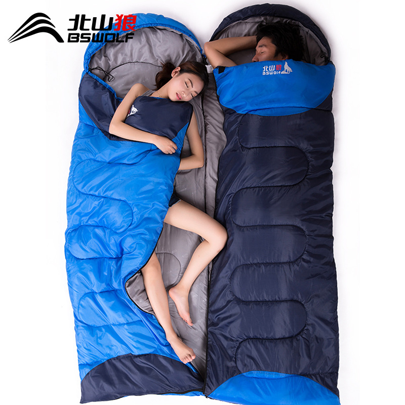 北山狼可拼接四季通用野营睡袋 户外旅行露营透气保暖棉睡袋单人