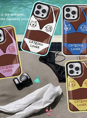 韩国代购正品现货“黑皮比基尼bikini泳衣”iPhone17Promax手机壳百搭苹果15黑边16Pro手机套小众13创意个性