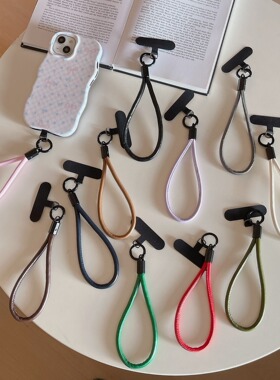 secretroom原创真皮革圆绳通用手机挂绳手腕手机链短绳防丢金属扣