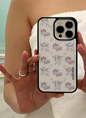 threetimes韩国代购正品“可爱独角兽”iPhone17promax手机壳air苹果15pm黑边16pro滴胶壳14全包防摔17Pro