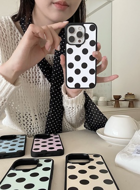SecretRoom新款夏日ins风黑波点系列手机壳适用于iPhone16Promax简约苹果15Pro少女粉14软边13小众16保护壳