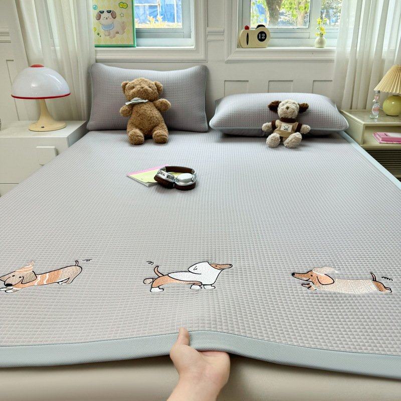 A类PE真豆豆床席款凉席夏天凉豆豆冰丝席绣花床单款三件套单人批,床上用品,冰丝席,淘宝优惠券,粉丝福利购,淘宝优惠卷