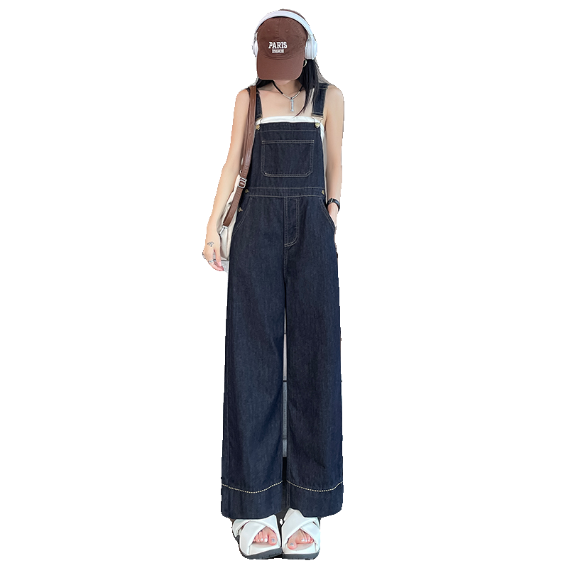 减龄牛仔背带裤女2025新款夏季薄款小个子高腰显瘦百搭阔腿连体裤