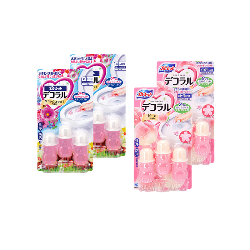小林制药马桶开花凝胶7.5*3支蜜桃香百花香2组装 临期27年4月