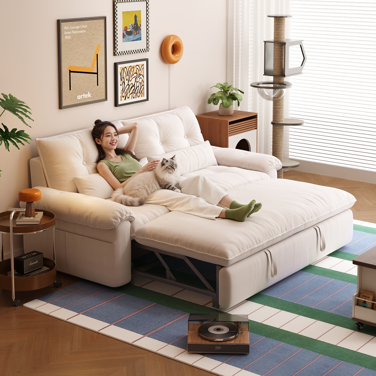 小户型沙发床可折叠一体两用单人床2025新款客厅伸缩可拆洗沙发床