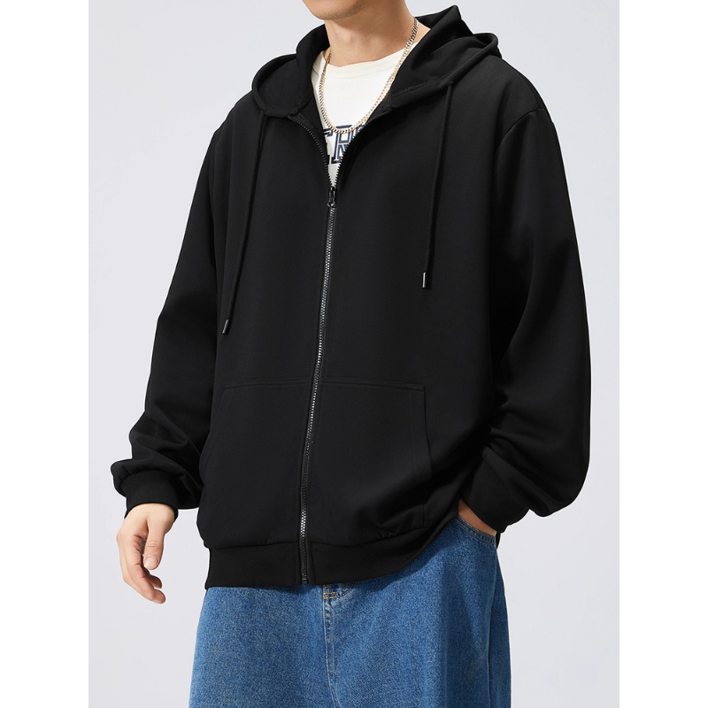 PANG哥 潮牌大码男装秋胖子拉链开衫连帽卫衣2025男宽松加肥帽衫