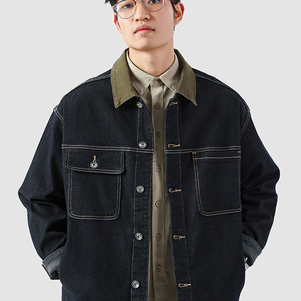 牛仔外套男胖子宽松加肥加大