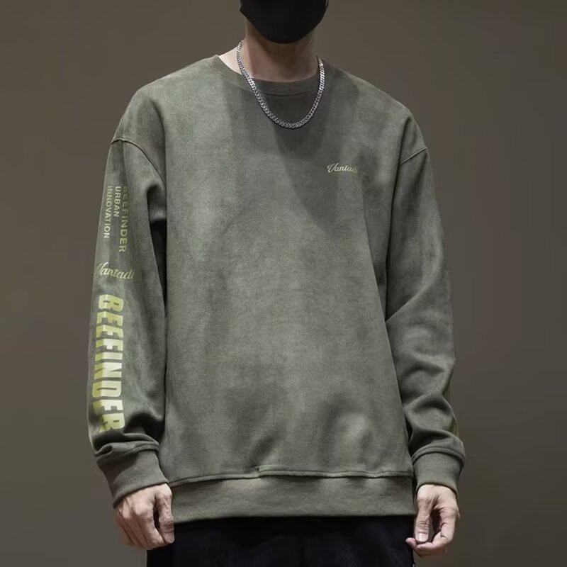 PANG哥 潮牌大码男装胖子韩版圆领2025秋卫衣男宽松加肥加大