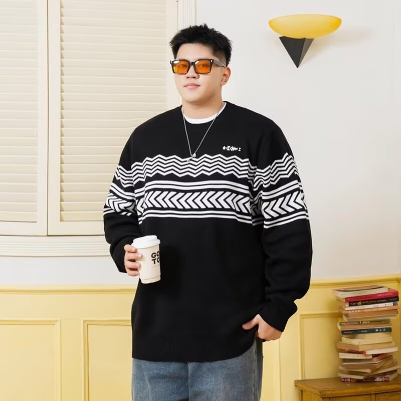麻花毛衣男士圆领针织衫