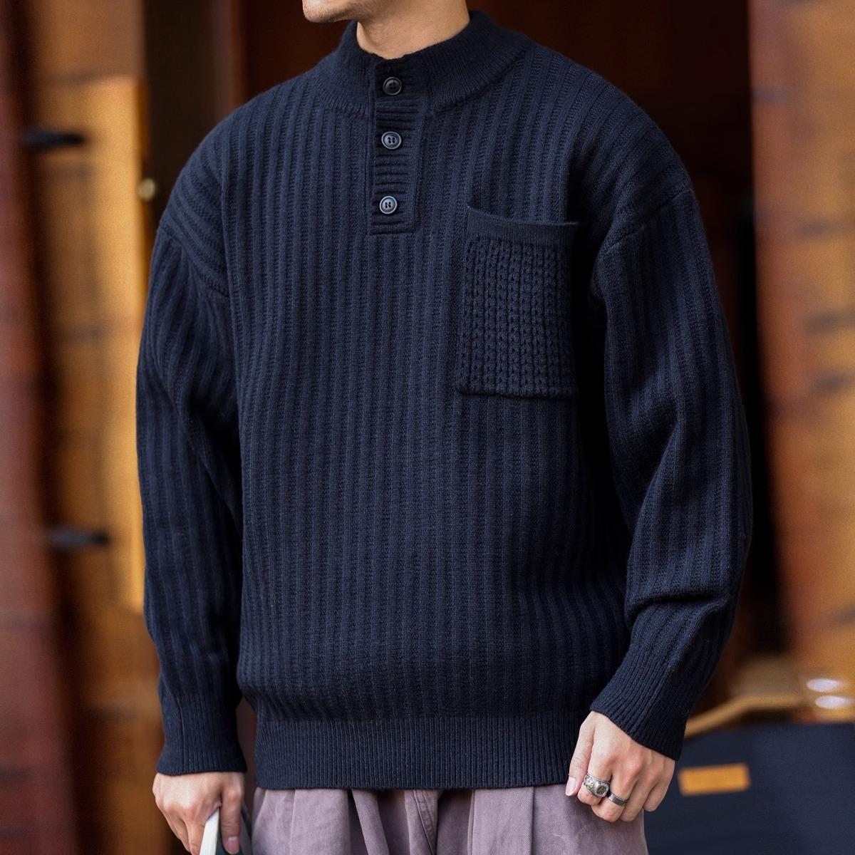 2025冬毛衣男圆领针织衫